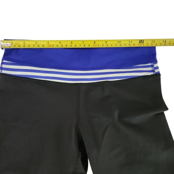 LULULEMON Run: Inspire Crop II Black / Pigment Blue White Narrow Bold size 6 - Picture 12 of 14